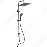 Wizard Square Pro - sliding shower set with rainfall, black