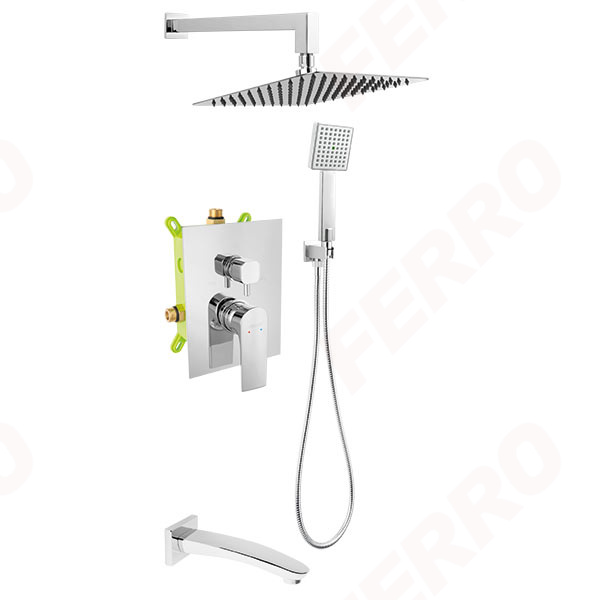 Algeo Square - built-in shower sets, chrome