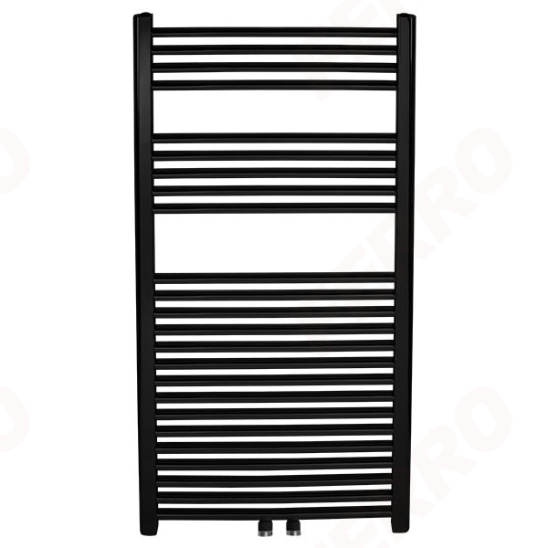 Bathroom heater - straight, V-type connection, black