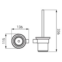 Nostris - WC-kefe tartó, fekete