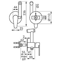 Algeo Black - Build-in bidet mixer, black