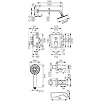 Algeo - built-in shower sets, chrome