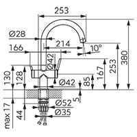 Filtrata - konyhai csaptelep szűrt vízhez, króm