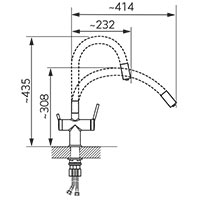 Filtrata - konyhai csaptelep flexibilis kifolyócsővel, szűrt vízhez, króm