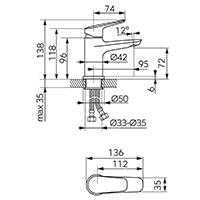 Themis - Standing washbasin mixer, chrome