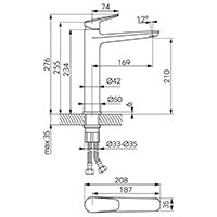 Themis - Standing countertop washbasin mixer, chrome