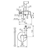Themis - Concealed bidet mixer, chrome