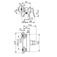 Themis - Wall-mounted shower mixer, without shower set, chrome