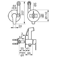 Ritto Black - Build-in bidet mixer