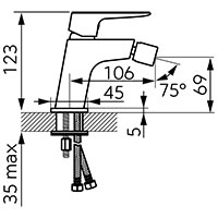 Vitto Verdeline Gun Metal - Bidé csaptelep