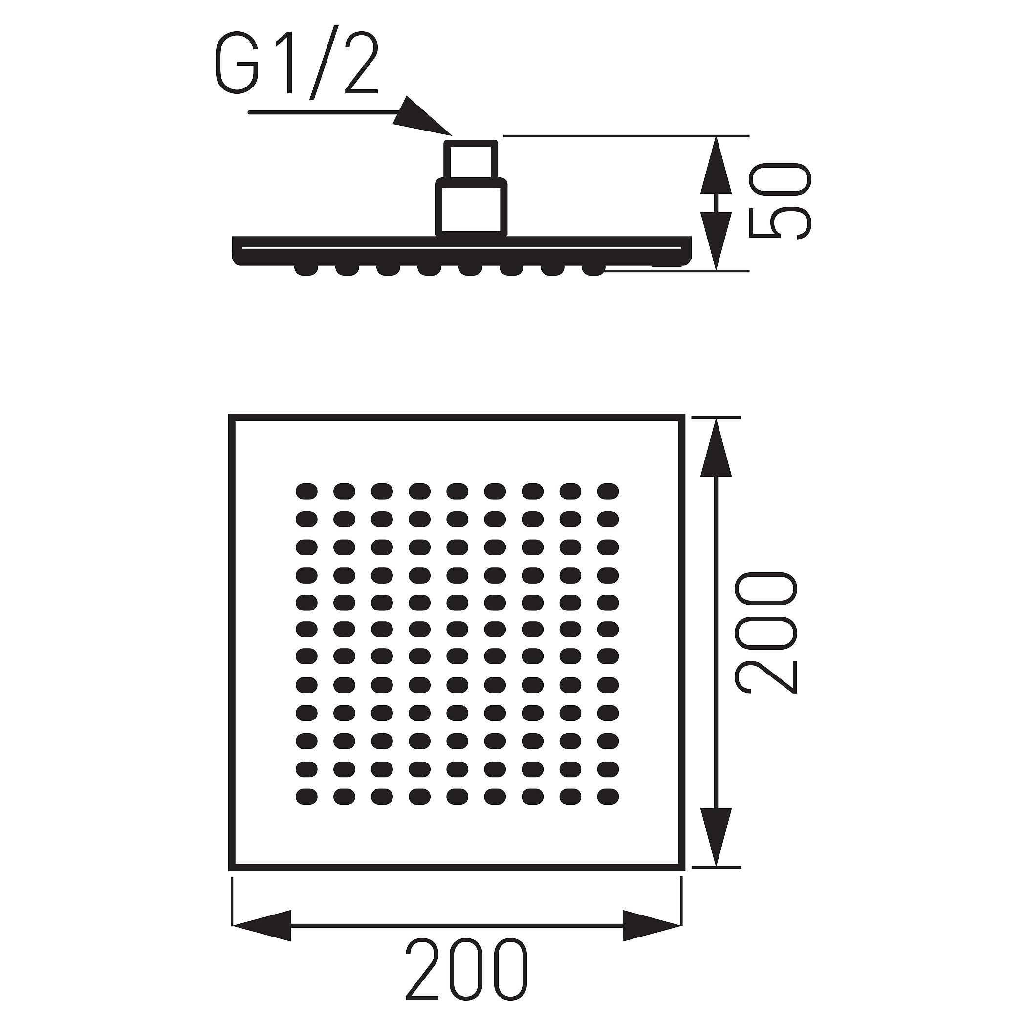 Slim - 200x200 tuš ruža
