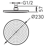 Nostris - Esőztető fejzuhany, Ø230 mm, króm