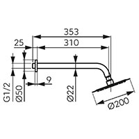 Zuhanyszett zuhanykar Slimline típusú fejzuhannyal