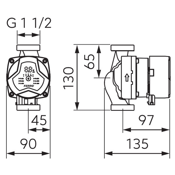 Elektronikus keringető szivattyú, GPA III 25-4-130
