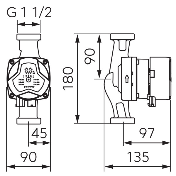 Elektronikus keringető szivattyú, GPA III 25-7,5-180