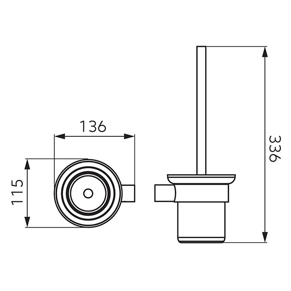 Nostris - WC-kefe tartó, fekete