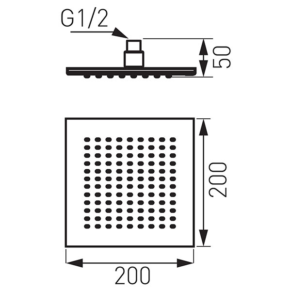 Slim - 200x200 tuš ruža